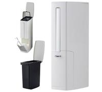 4, 5 L Slim Rectangle Bathroom Canrash Can avec couvercle pop-up, pinceau de toilettes et support, poubelle intérieure amovible, drainage et rangement de bilan avec Linner amovible, drainage & Ra