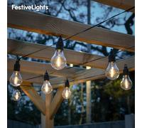 Festive Lights Guirlande Guinguette 10 Ampoules à Filament LED à Piles 4.5 Mètres (Blanc Chaud)