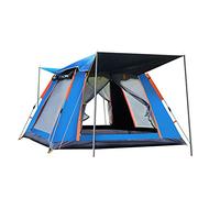 4-5 Person Family Camping Tent with 360° Panoramic View, Outdoor 100 Percent Waterproof Pop Up Tent Quick Up System Fast Pitch Foldable Festival Tent with Mosquito Net Vision
