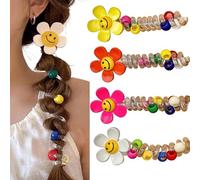 4/5 Pieces No Damage Soft Elastic Spiral Hair Ties, Colorful Telephone Cord Scrunchies for Ponytails, Twisted Hair Wire Pony Hairwire, For Thick Hair Ponytail Holders Accessories (4 pcs D)