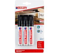 [4-500-3-1001] edding Marqueur Permanent 500 Pack de 3 noir 2-7 mm