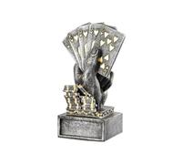 4,52 in - Trophée de poker - Statue décorative de luxe sur une base carrée - Gravure personnalisée parfaite pour décorer les étagères et ajouter une touche moderne à votre collection
