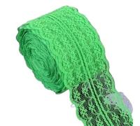 4.5cm Lace Ribbon 10Meters/Roll White Black Pink Red Blue Green Purple Beige Orange Yellow Burgundy Coffee Tape DIY Crafts(Green)