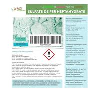 4,5kg Sulfate de Fer (II) Heptahydraté 900 g - Engrais Foliaire NF U 42-003-1 - Anti-Chlorose, Hortensias Bleus, Gazon Verdoyant - Utilisable en Agriculture Biologique