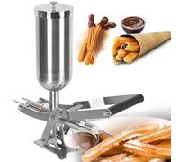 4,5L Churro Manuel - Diamètre du Noyau D'injection 6 Mm, Machine De Fabrication De Churro De Beignets Espagnols, en Acier Inoxydable, pour La Maison, La Cafétéria