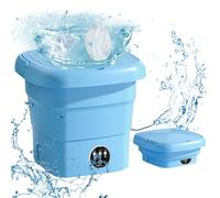 4.5L Machine à Laver Portable,Mini Machine à Laver Pliable, Linge Pliable avec Panier de Vidange, 3 Modes De Nettoyage,pour Sous-vêtements Chaussettes Appartement Camping-car Voyage (Bleu)