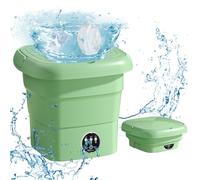 4.5L Machine à Laver Portable,Mini Machine à Laver Pliable, Linge Pliable avec Panier de Vidange, 3 Modes De Nettoyage,pour Sous-vêtements Chaussettes Appartement Camping-car Voyage (Vert)