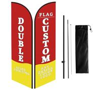 4,5m Drapeaux à Plumes Personnalisés avec mât en Aluminium, Impression recto verso du Logo/Design - Enseigne Commerciale Personnalisée pour Promotion de Magasin, Publicité, Journée portes Ouvertes