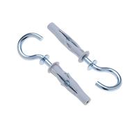 4.5x83mm Vis à crochet avec cheville murale M8 8 x 50 mm, vis à crochet demi-anneau avec cheville en plastique, accrocher avec ancrage pour pour béton, cloison sèche, brique, plâtre, pierre (10 pcs)