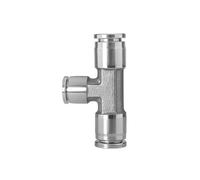 4 6 8 10 12 14 16mm PU coude croix Y Tee Push-In rapide 304 connecteurs pneumatiques en acier inoxydable raccord d'air(PE 6mm)
