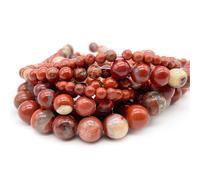 4 6 8 10mm Perles De Pierre Naturelle Amazonite Oeil De Tigre Quartz Agate Ronde Perles Lâches Pour La Fabrication De Bijoux Bracelet Collier - Type Red Jasper-10mm(About 36pcs)
