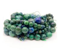 4 6 8 10mm Perles De Pierre Naturelle Amazonite Oeil De Tigre Quartz Agate Ronde Perles Lâches Pour La Fabrication De Bijoux Bracelet Collier - Type Azurite-4mm(About 92pcs)