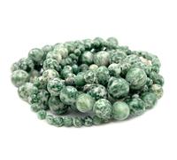 4 6 8 10mm Perles De Pierre Naturelle Amazonite Oeil De Tigre Quartz Agate Ronde Perles Lâches Pour La Fabrication De Bijoux Bracelet Collier - Type Green Spot-4mm(About 92pcs)