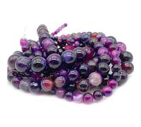 4 6 8 10mm Perles De Pierre Naturelle Amazonite Oeil De Tigre Quartz Agate Ronde Perles Lâches Pour La Fabrication De Bijoux Bracelet Collier - Type Purple Agate-10mm(About 36pcs)