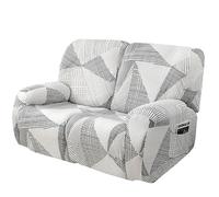 4/6/8 Pièces Housse De Fauteuil Inclinable Extensible, Doux Antidérapante avec Poche Latérale Housse Fauteuil Relax Electrique 1/2/3 Place , Imprimées Spandex Canapé Protege de Meubles Lavable ( Color