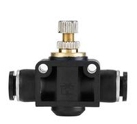 4/6 / 8mm Valve de Régulateur de Raccord Pneumatique de Forme de T de Contrôleur de Débit D'air de Tube Pour des Garnitures de Raccordement de Tuyau(6mm)