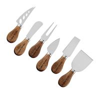 4/6 Couteaux à Fromage Personnalisés Gravure sur Bois d'Acacia Texte/Logo, Couteau Beurre Tartineur & Fourchette Cadeau Fête des Geeignet als Geschenk für Partys Hochzeiten (6 couteaux à fromage)