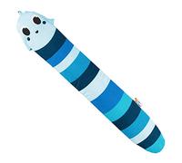 4-6 Hrs de Chaleur | Body Bottle Warm Worm | Écologique | L'authentique Longue Bouillotte à eau chaude par YuYu | Housse Coton | 75cm longue | 1-1,5 L (bleu)