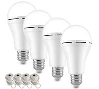 4/6 Pack Rechargeable Emergency Light Bulbs, Emergency Rechargeable Light Bulbs for Power Outage, Attery Powered Energy Efficient LED Light Bulb 6000K Daylight, for Home Power Outage Camping (4PCS)