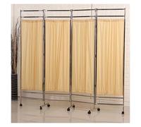 4-6 Panel Mobile Medical Privacy Screen, Free Standing Room Partition Privacy Separator, Foldable Room Divider Temporary Fence, For Clinic/Ward/Examination Room(Yellow,4-Panel)