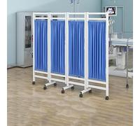 4-6 Panel Mobile Medical Privacy Screen, Free Standing Room Partition Privacy Separator, Foldable Room Divider Temporary Fence, For Clinic/Ward/Examination Room(Blue,5-Panel)