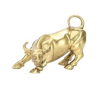 4.6 X 3.6 X 3.1in Taureau en Cuivre de Wall Street Sculpture de Taureau Feng Shui Laiton Bull Statue Home Decor Représente la Bonne Chance de la Carrière de la Richesse Lucky Statues Petit Animal