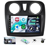 4+64G 8-Core Android 15 CAMECHO Qualcomm Autoradio pour Renault Sandero 2014-2017 avec Caméra de Recul, 9" DSP Bluetooth Radio avec Wireless Carplay Android Auto WiFi GPS FM/RDS +Canbus