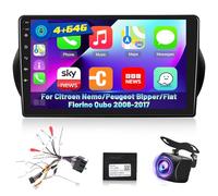 [4+64G] Android 13 Autoradio für Citroen Nemo/Peugeot Bipper/Fiat Fiorino Qubo 2008-2017 mit Carplay & Android Auto - 10.1 Zoll IPS 1280*720P Touchscreen Autoradio mit AI DSP, EQ, SWC + Rückfahrkamera