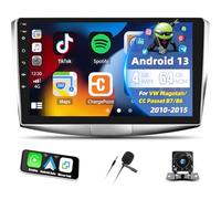 4+64G Android 13 Carplay Autoradio für VW Magotan/CC/Passat B7/B6 2010-2015, 10,1 "Touchscreen Autoradio mit Bluetooth, Android Auto, AI DSP/32EQ/GPS/SWC + AHD Backup-Kamera