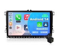 4+64G Android 14 Car Stereo pour VW Golf/Seat/Passat/Polo/Jetta/Touran 9 Pouces Multimedia Stereo Radio Con Wireless Carplay Android Auto Mirror Link SWC GPS Bluetooth WiFi FM Backup Camera