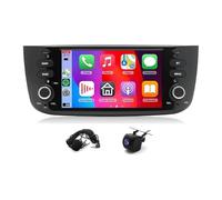 4+64G Android 14 Double Din Autoradio pour Fiat Punto 2010-2016 avec Wireless Carplay Android Auto, 7 inch Car Radio pour Fiat Punto GPS Navi Radio Dab Bluetooth WiFi AHD Backup Camera FM/RDS SWC