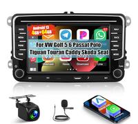 [4+64G] Autoradio Android 13 pour VW Golf 5 6 Passat Polo Tiguan Touran Caddy Skoda Seat avec Carplay & Android Auto - 7 inch IPS Touchscreen Radio with WiFi AI DSP EQ FM/RDS Radio + Caméra de recul