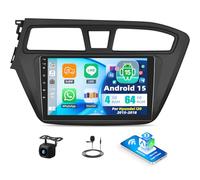 4+64G Autoradio Android 15 pour Hyundai i20 2015-2018, Autoradio GPS à Écran Tactile 9" Intégré Au Tableau de Bord avec CarPlay et Android Auto, Bluetooth, GPS, WiFi, 32EQ+ Caméra de Recul AHD