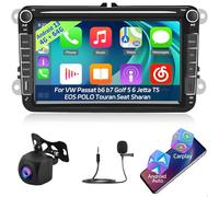 [4+64G] Autoradio Android 15 pour VW Passat b6 b7 Golf 5 6 Jetta T5 EOS Polo Seat Sharan avec Carplay et Android Auto - Radio à écran Tactile 8 Pouces avec WiFi GPS AI DSP EQ + Caméra de recul