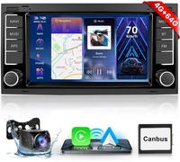 ¿4+64G¿ Carplay Autoradio Pour Vw Touareg 2004-2011 Transporter T5 Multivan 2004-2009 Avec Gps/Wifi, Vw Autoradio 7 Pouces 2 Din Bluetooth Avec Android Auto/32 Eq/Fm/Rds/Swc/Usb+Caméra De Re[Z731]
