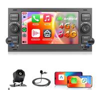 【4+64G】 Hodozzy Carplay Autoradio pour Ford Transit Fiesta Focus avec USB/Type-C, Ford Autoradio 7 Pouces 2 Din Bluetooth avec Android Auto/32 EQ/FM/RDS/SWC+Caméra de Recul