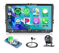 【4+64G】 Hodozzy Carplay écran pour VW Golf Polo Skoda Passat avec USB A/USB C, 9 Pouces Ecran Tactile VW Autoradio avec Android Auto/WiFi/GPS/RDS/FM/Bluetooth/DSP avec Camera de Recul pour VW