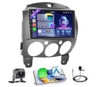 [4+64GB] Hikity Android 15 Autoradio 2 Din avec Wireless Carplay Android Auto pour Mazda 2 2007-2014 9" écran Tactile Radio Bluetooth Lien Miroir BT FM RDS SWC USB AUX Caméra de Recul CANBUS