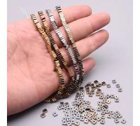 4/6mm fabrication de bijoux faits à la main perles carrées perles de pierre d'hématite noire perles d'espacement plates en vrac pour la fabrication de bijoux bricolage 2