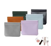 4/6PCS Purse Chaos Fixer Pouch, PU Waterproof Leather Portable Mini Makeup Bag Self-Closing Small Pouches Purse Organizer Pocket Cosmetic Bag for Coins/Lipstick/Jewelry (6pc D)
