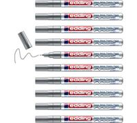 edding Marqueurs peinture brillante 780 – Argent – Lot de 10, pointe extra-fine 0,8 mm