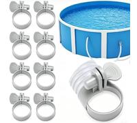 4/8/12 Colliers de Serrage pour Tuyau de Piscine - Remplacement Compatible Intex, Pince à Dégagement Rapide PP Anti-UV Anti-Chlore, Serrage Manuel Sans Outil pour Tube Filtre Pompe (8)