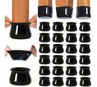 4/8/16/24 pièces Protecteurs de sol pour pieds de chaise noirs, convenant aux sols en bois dur, housses de chaise en silicone et patins de meuble, avec fond enveloppé de feutre, embouts de pied de meu
