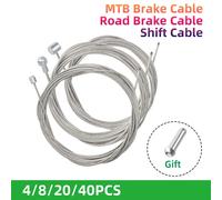 4/8/20 pièces 2M vtt ligne de frein de vélo ligne de vitesse de vélo engrenage fixe manette de vitesse jeu de câbles de frein noyau fil intérieur pour vtt vélo de route Road Brake 8Pcs