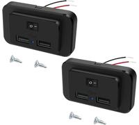 4,8 A Double Pr Usb Pour Chargeur De Voiture, Avec Interrupteur Et Led, 12 V-24 V, Panneau De Pr De Charge, Convient Pour Camping-Cars, Camions, Bateaux Suv(2 Pièces)[H1696]