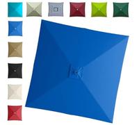 4/8 Baleines Auvent De Remplacement Pour Parasol 300×300cm 250x250cm 200x200cm, Toile De Rechange Carré Pour Cour, Housse Pour Parapluie Non Déporté(Blue,3x3m/9.8ftx9.8ft)