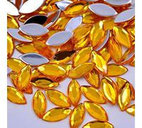 4 * 8 mm 7 * 15 mm cristal AB Flatback strass autocollant cheval oeil cristaux et pierres acrylique strass pour décoration bricolage, topaze, 7x15 mm 500 pcs