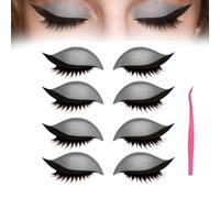 4/8 paires Patch de fard à paupières pour les yeux paresseux,2 En 1 RéUtilisables Fards à PaupièRes Et Autocollants Pour Maquillage Des Cils,RéSistants à L'Eau (4*Argent, TAILLE)