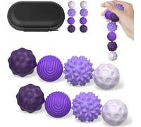 4/8 PC Sensorielles Anti-Stress en Silicone, Jouet Fidget Silencieux pour Enfants et Adultes, Pierre Sensorielle Texturée, Outil de Relaxation pour Gestion du Stress, TDAH, Autisme (Violet, 8pc)