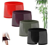4/8 pcs Boxhero Boxer en Fibre de Bambou, Boxer en Fibre de Bambou, Box Hero Boxer en Bambou pour Un Confort Toute la journée sous-vêtements pour Hommes Boxer en Bambou (4PCS-B, XL(40-50kg))